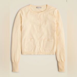 NWT J. Crew Crewneck Cardigan in Premium Ultrafine 100% Cotton S CB893
